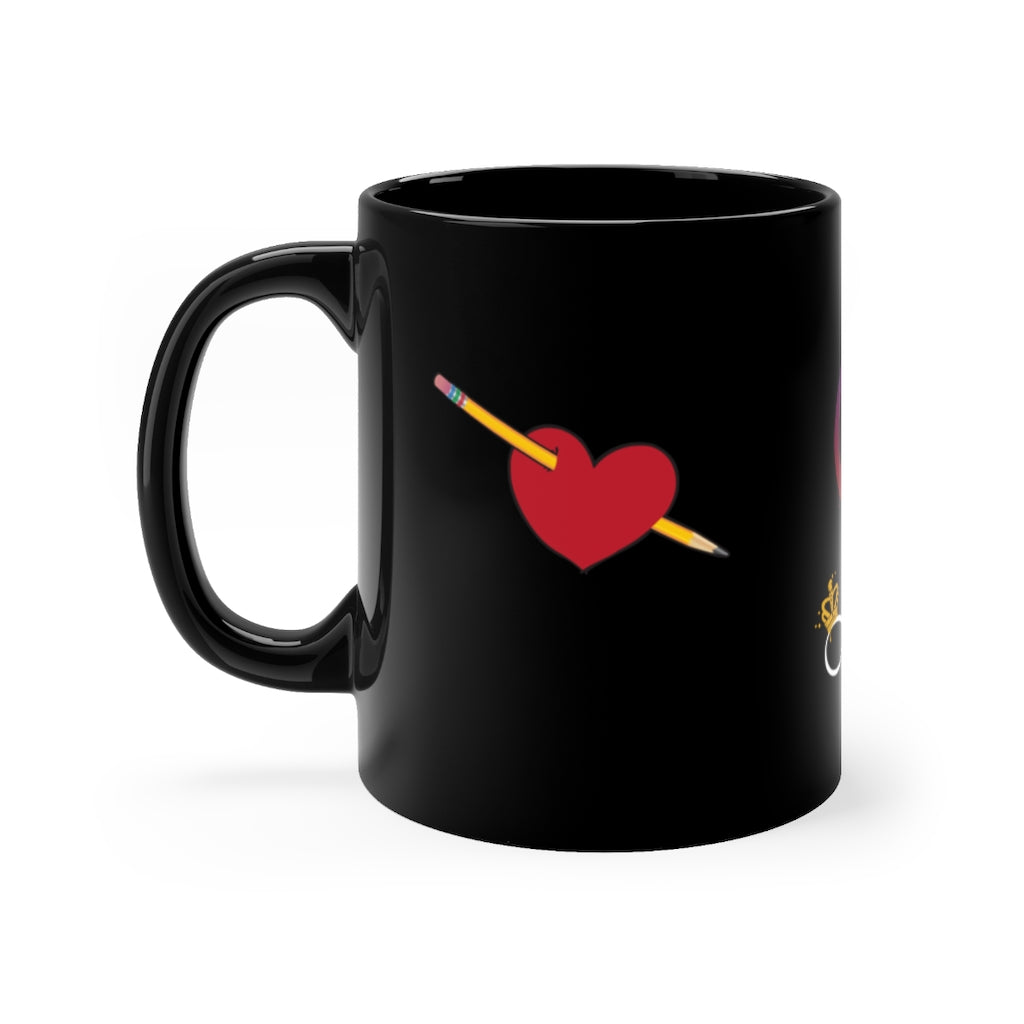 Love, Peace & Cre8ivity Black mug 11oz