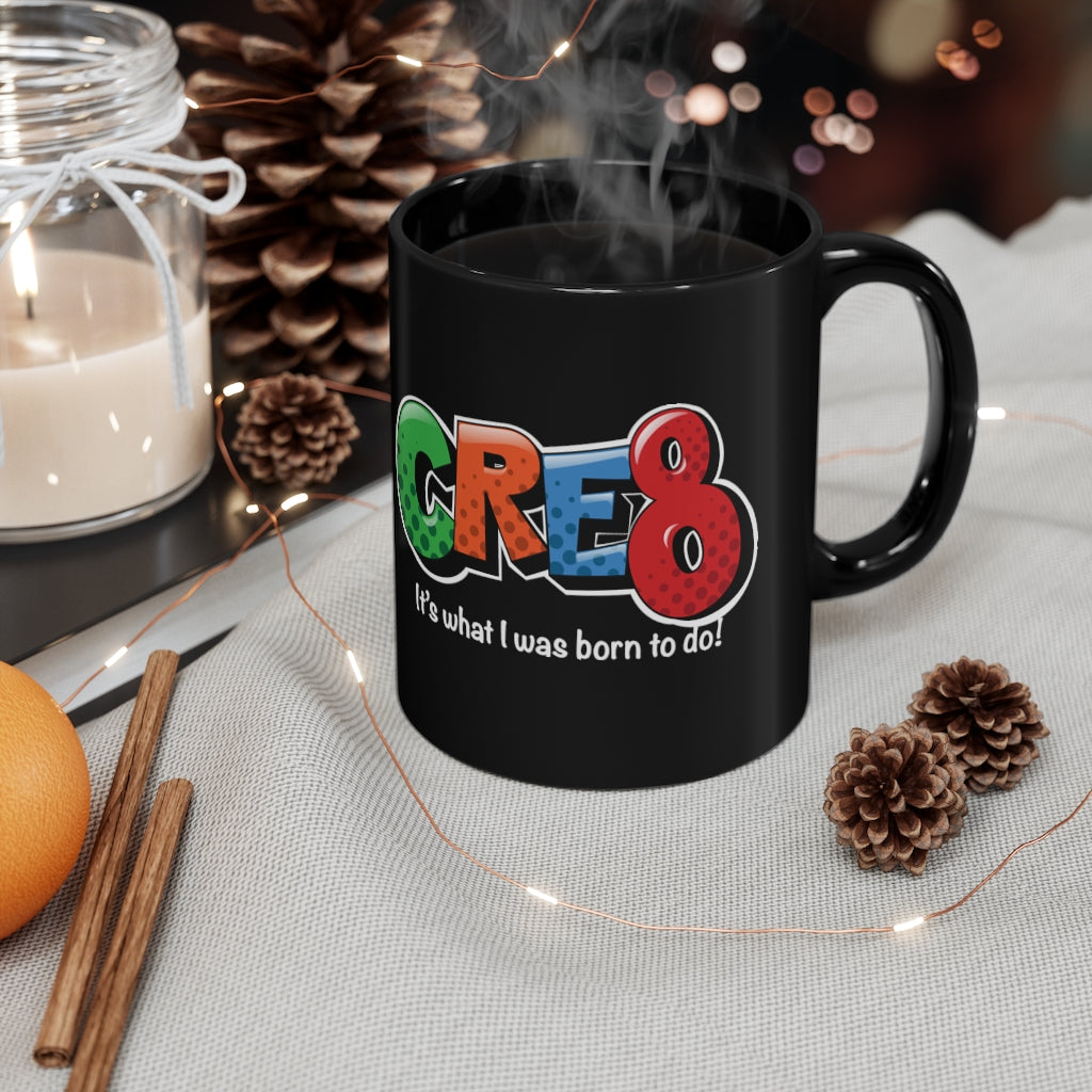 CRE8 Black mug 11oz