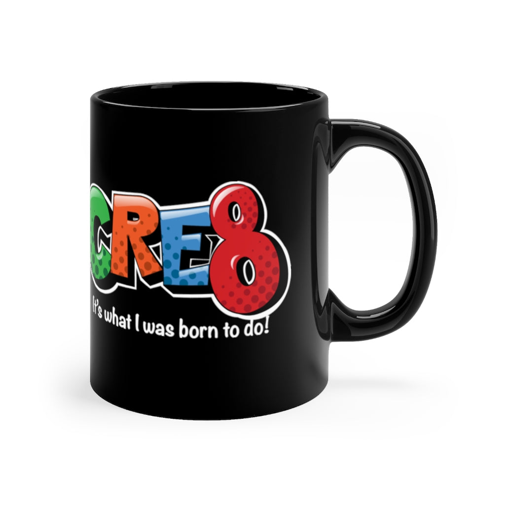 CRE8 Black mug 11oz